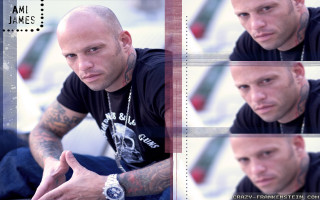 Bald man tattoos hand gesture - a hand gesture free wallpaper