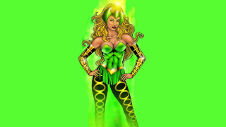 Woman green yellow costume background - costume free wallpaper for desktop