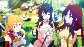 Anime girls long hair sword 3 - three anime girl free wallpaper