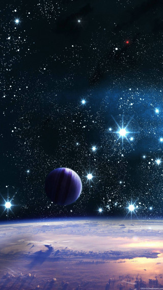 Space scene planet stars blue - felixkelly free wallpaper for mobile