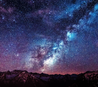 Night sky stars mountain purple - free sky wallpaper for tablet