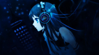 Woman headphones dark city skyscraper - a dark city free wallpaper