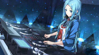 Long hair girl astronaut music - star free wallpaper