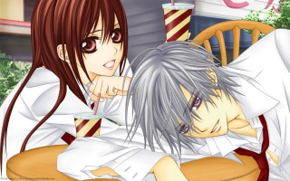 Anime couple table drink glass - a table together free wallpaper