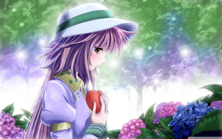 Girl hat heart forest flowers - flower and trees free wallpaper