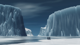 Two people iceberg ocean moon - two person free wallpaper for desktop