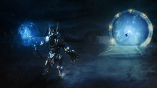 Man armor sword blue ball 2 - a stairway free wallpaper