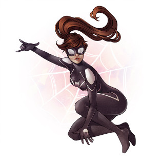 Flying woman black catsuit heroine - marvel comic free wallpaper for tablet