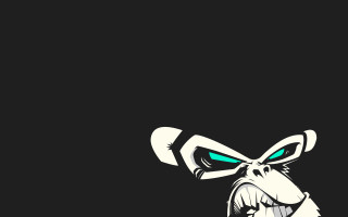 Black background white green dog - dog free wallpaper