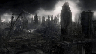 City smoke buildings sky urban - apocalyptic free wallpaper