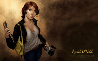 Woman camera knife brown background - a gold border free wallpaper