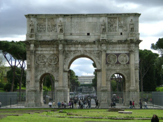 People stone arch fountain neoclassicism - tone free wallpaper