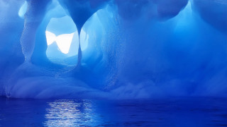 Blue ice cave water ice - ice free wallpaper