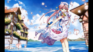 Anime girl sailor outfit food - magical free wallpaper