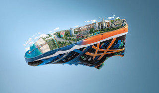 Shoe city flying air blue - a shoe free wallpaper