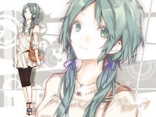 Girl green hair purse wall - chizuko yoshida free wallpaper