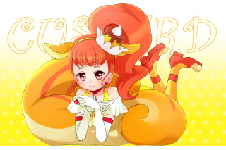 Girl sitting giant orange object - a dragon free wallpaper for desktop