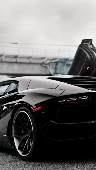 Black sports car parked road - the side of a road next free wallpaper for mobile