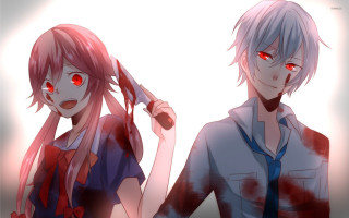 Anime characters red eyes long 2 - a bloody hand free wallpaper
