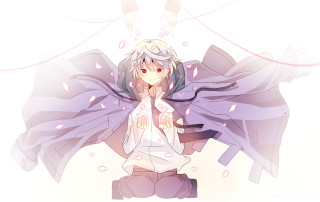 Woman white hair purple cape - a purple cape free wallpaper