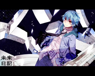 Man blue hair tie star - destructive free wallpaper for desktop