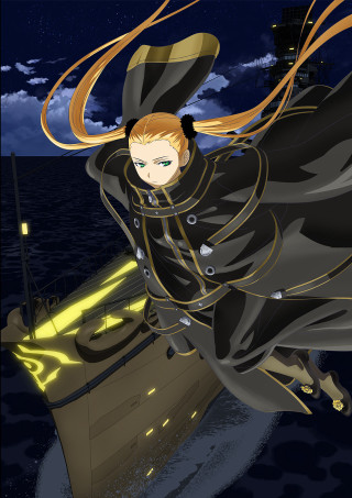 Woman black outfit flying boat - night free wallpaper for mobile