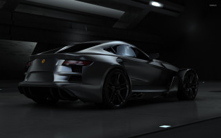 Black sports car dark room 26 - unreal engine free wallpaper