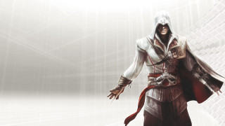 Man white outfit hood sword - a white outfit free wallpaper