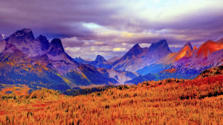 Mountain range autumn campfire orange - a few mountain free wallpaper