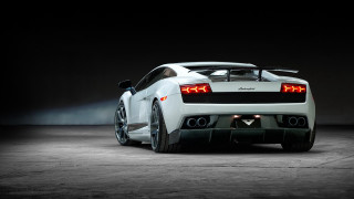 White sports car dark room 13 - the rear free wallpaper