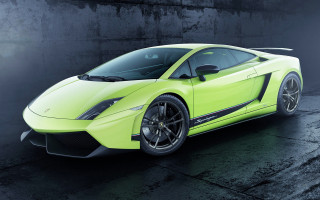Lime green sports car dark - concrete free wallpaper