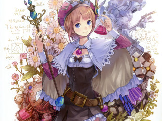 Woman dress hat gun flower - analytical free wallpaper