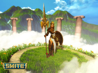 Woman costume spear shield field - splash art free wallpaper