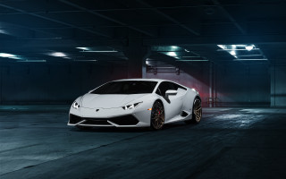 White sports car parking garage 8 - a parking garage free wallpaper