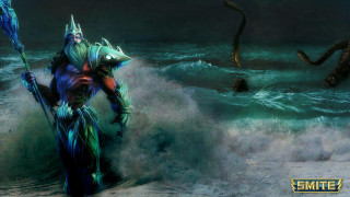 Man costume walking water spear - brom free wallpaper