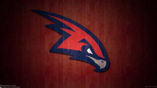 Red blue wall logo wooden - a logo free wallpaper