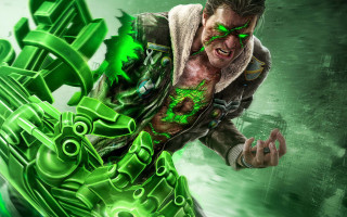 Man green paint face chest - cyborg free wallpaper