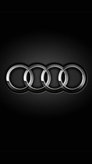 Audi logo black white background - a white circle in the middle free wallpaper