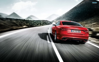 Red car mountain road clouds 2 - cloud and mountains free wallpaper
