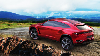 Red sports car rocky road - rocky free wallpaper