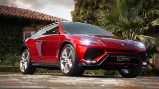 Red sports car house palm - a red roof free wallpaper