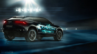 Black suv bright light night - a black suv free wallpaper