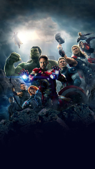 Avengers characters dark background sky - assemblage free wallpaper for mobile