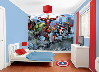 Bedroom avengers mural captain america - marvel comic free wallpaper