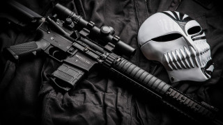 White mask gun black cloth - rpg free wallpaper