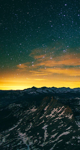 Night sky stars mountain range 17 - alson s. clark free wallpaper for mobile