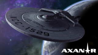 Spaceship flying planet sky star 2 - a star trek logo free wallpaper