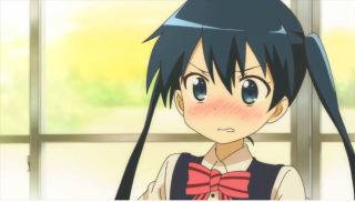 Girl black hair bow tie - front of a window free wallpaper