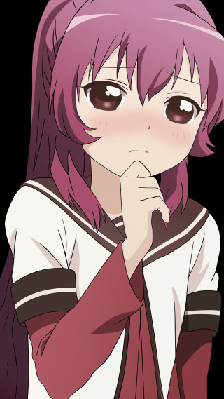 Pink hair girl rayonism yandere - a red scarf free wallpaper for mobile