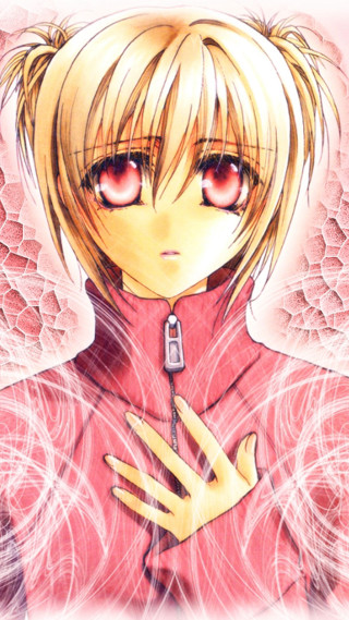 Blonde anime character red eyes - together free wallpaper for mobile